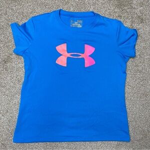Girls Under Armour Loose HeatGear Short Sleeve Athletic T-Shirt Size Youth SMALL